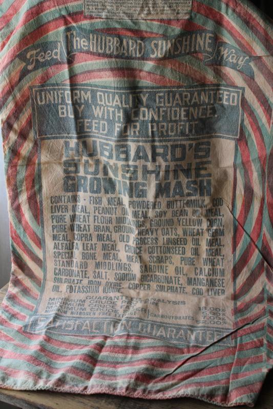 photo of vintage feedsack, authentic farm feed chicken mash grain sack w/ rooster graphics #7