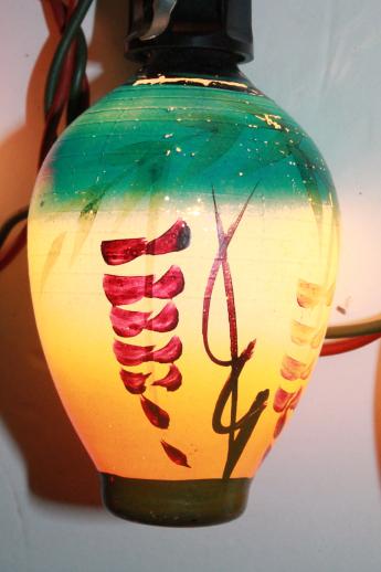 photo of vintage figural christmas light bulbs, chinese lantern  novelty lights, working string of 12  #4