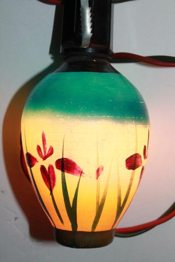 photo of vintage figural christmas light bulbs, chinese lantern  novelty lights, working string of 12  #5