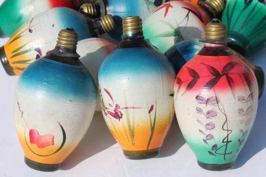 photo of vintage figural christmas light bulbs, chinese lantern  novelty lights, working string of 12  #6