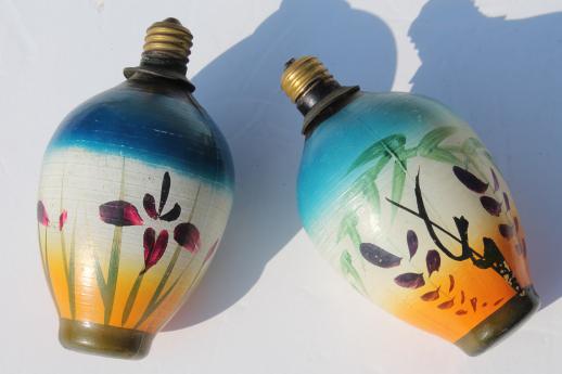 photo of vintage figural christmas light bulbs, chinese lantern  novelty lights, working string of 12  #9