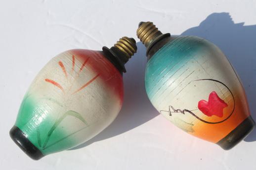 photo of vintage figural christmas light bulbs, chinese lantern  novelty lights, working string of 12  #10