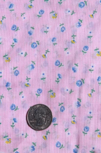 photo of vintage fine cotton dimity, lightweight fabric w/ dainty old fashioned floral print #2