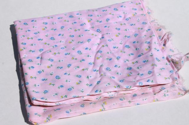 photo of vintage fine cotton dimity, lightweight fabric w/ dainty old fashioned floral print #3