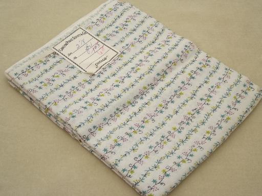 photo of vintage fine cotton lawn fabric with tiny grapevine print on crisp white  #2