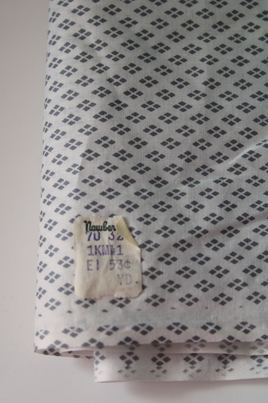 photo of vintage fine light cotton shirting fabric 36 inches wide, old store tag 53 cents #1