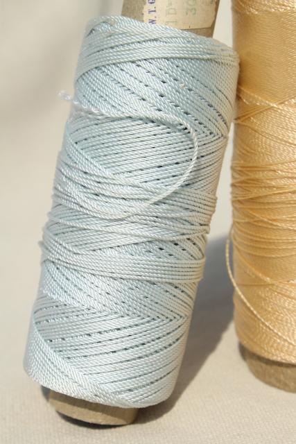 photo of vintage fine nylon thread for crochet, sewing, embroidery, pale pastel colors #2