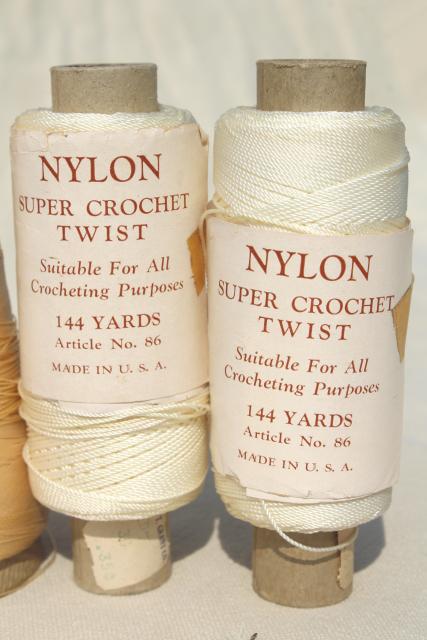 photo of vintage fine nylon thread for crochet, sewing, embroidery, pale pastel colors #4