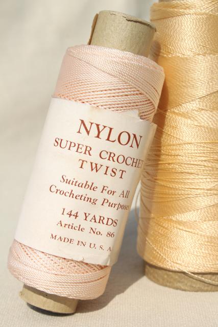 photo of vintage fine nylon thread for crochet, sewing, embroidery, pale pastel colors #5