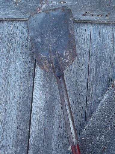 photo of vintage fireplace shovel, small old iron shovel for wood stove or hearth #4