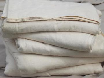 catalog photo of vintage flannel camp  blankets, natural unbleached cotton sheet blankets 