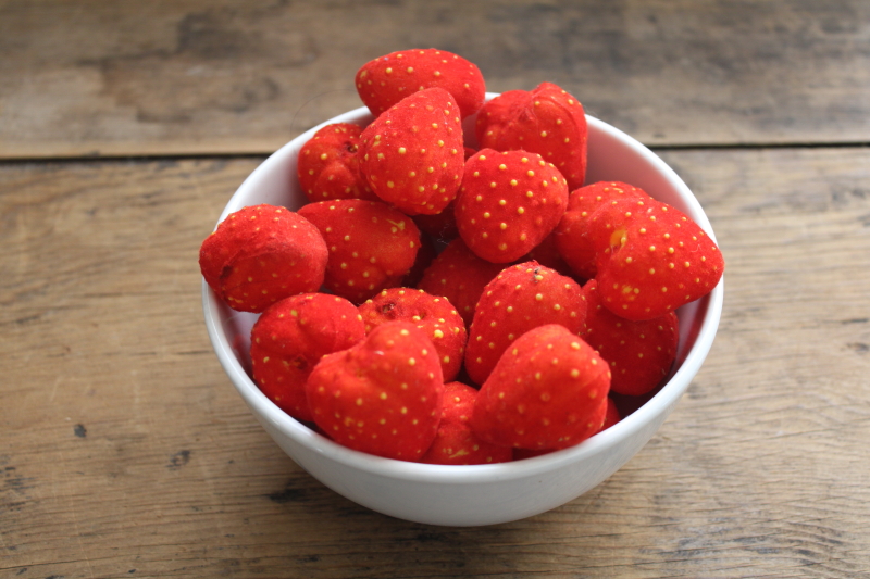 photo of vintage flocked plastic strawberries, sweet cute retro faux fruit for wreaths, spring decor, bowl fillers  #4