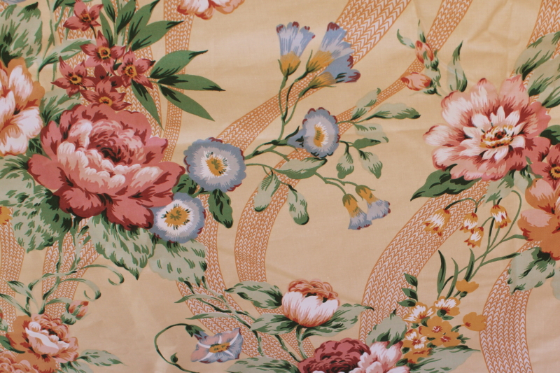 photo of vintage floral print cotton chintz Scotchgard decorator fabric Casanova Di Lewis #1