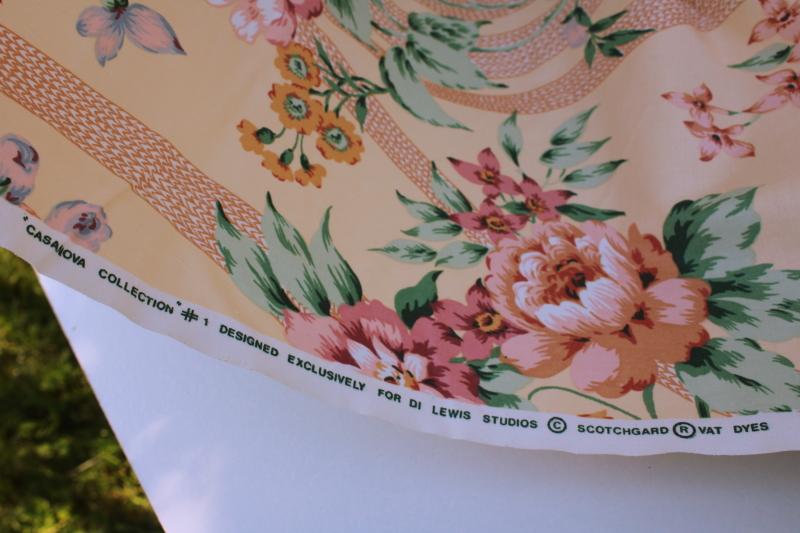 photo of vintage floral print cotton chintz Scotchgard decorator fabric Casanova Di Lewis #5