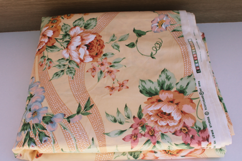 photo of vintage floral print cotton chintz Scotchgard decorator fabric Casanova Di Lewis #7