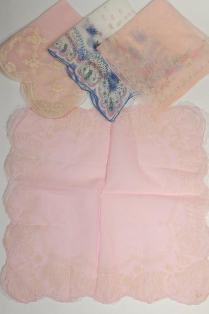 photo of vintage floral print hankies, sheer nylon organza, pretty for party / wedding bunting flags #10
