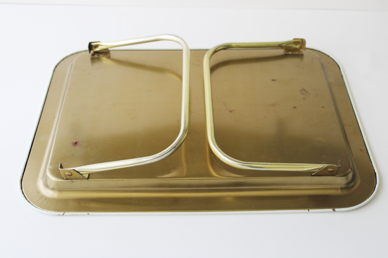 photo of  vintage floral print metal lap tray, folding bed tray or TV dinner tray #7