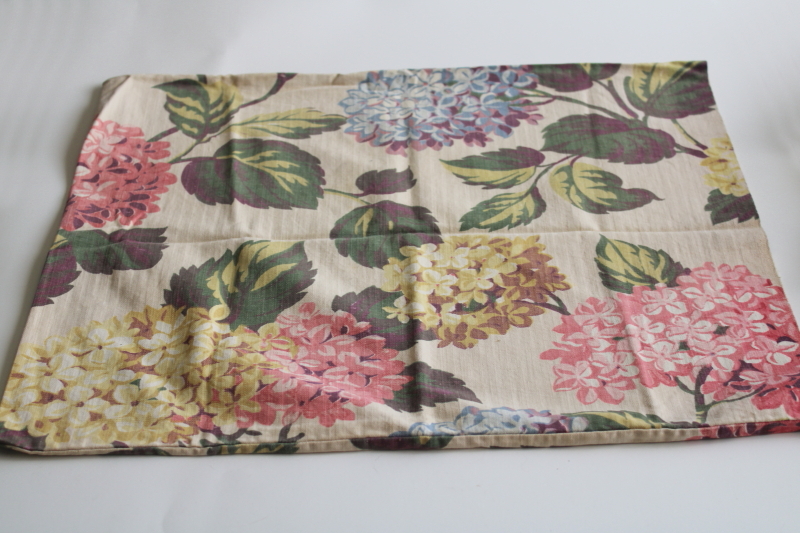 photo of vintage floral print pillow cover, soft pale tan cotton twill cozy cottage granny chic  #1