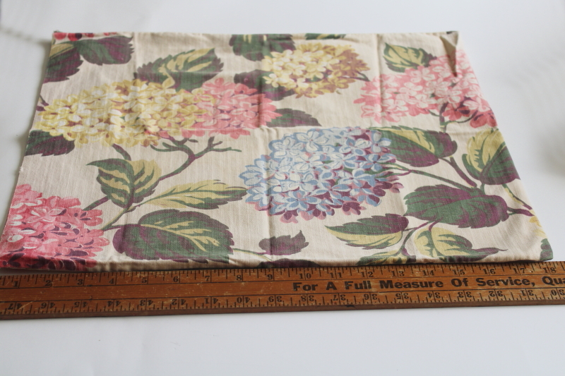 photo of vintage floral print pillow cover, soft pale tan cotton twill cozy cottage granny chic  #4