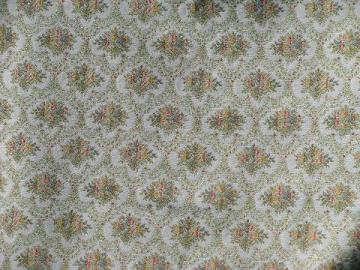 catalog photo of vintage floral tapestry upholstery fabric, faded french blue color