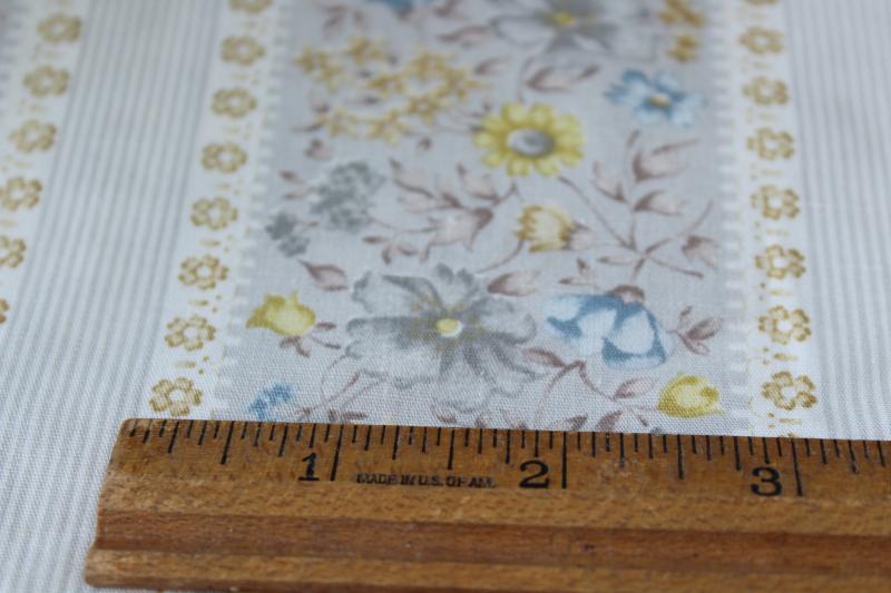 photo of vintage floral ticking stripe cotton fabric, material for quilting or pillow covers #2