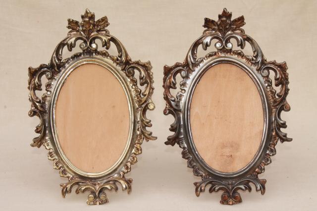 photo of vintage florentine style Italian gold rococo plastic picture frames or frame for oval mirror #1