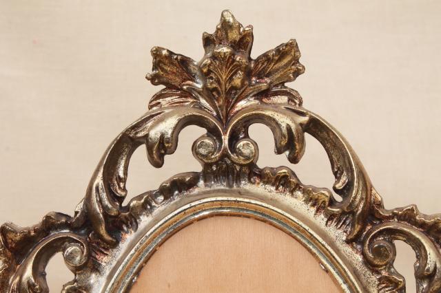 photo of vintage florentine style Italian gold rococo plastic picture frames or frame for oval mirror #5