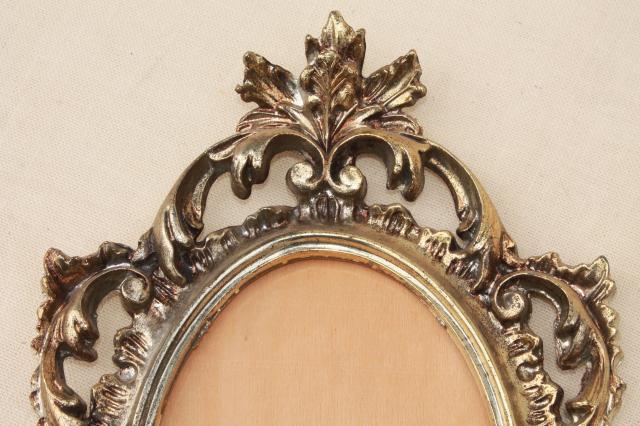 photo of vintage florentine style Italian gold rococo plastic picture frames or frame for oval mirror #8