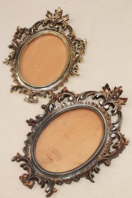photo of vintage florentine style Italian gold rococo plastic picture frames or frame for oval mirror #9
