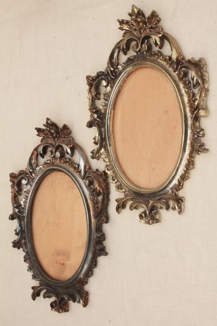 photo of vintage florentine style Italian gold rococo plastic picture frames or frame for oval mirror #10