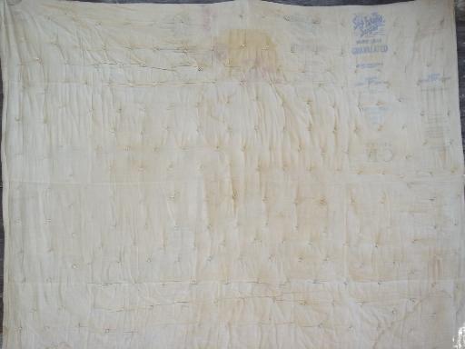 photo of vintage flour and feed sack quilts, primitive old fabric comforters lot #7