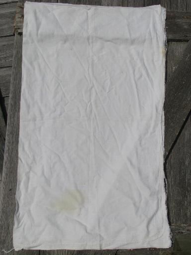 photo of vintage flour sack feed bag lot, primitive old natural cotton fabric #2