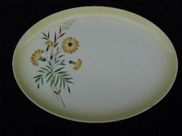 catalog photo of vintage flowered platter with black eyed susans