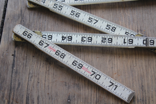 photo of vintage folding ruler lot, jointed measures Lufkin, Master Mechanic old tools  #7