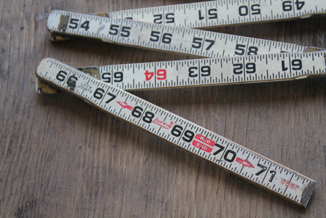 photo of vintage folding ruler lot, jointed measures Lufkin, Master Mechanic old tools  #10