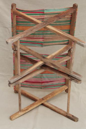 photo of vintage folding wood stools, rustic camp furniture portable seats  #10