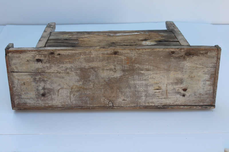 photo of vintage folk art sawtooth edge wood niche shelf, shabby white paint rustic chalet style  #12