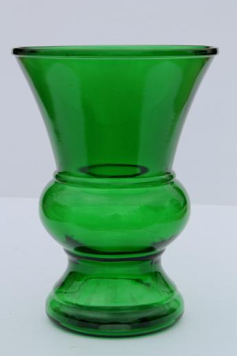 photo of vintage forest green glass vase, huge retro glass vase for flowers or branches #1