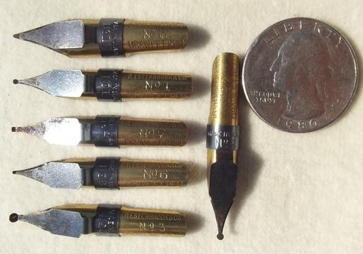 photo of vintage fountain pen nibs lot, Speedball, Esterbrook, Palmer pen nibs #3