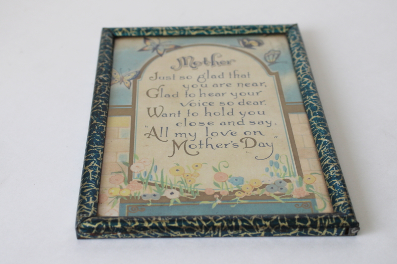 photo of vintage framed print Mother for Mother's Day miniature metal frame 1930s?  #1