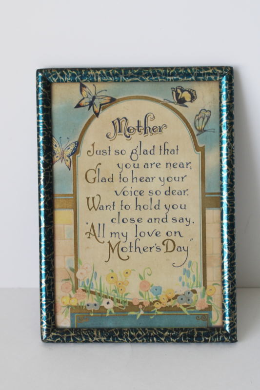 photo of vintage framed print Mother for Mother's Day miniature metal frame 1930s?  #3