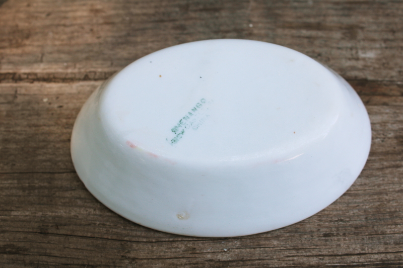 photo of vintage french farmhouse style old white ironstone china soap dish w/ chunky oval shape #3