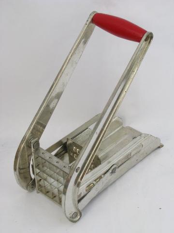 photo of vintage french fry potato cutter, kitchen hand tool in original box from England #2