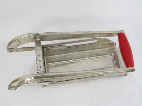 photo of vintage french fry potato cutter, kitchen hand tool in original box from England #3