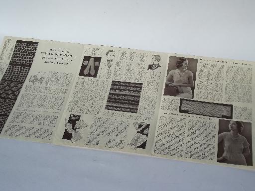 photo of vintage french net crochet pattern 30s lace snood head scarf hair wrap etc. #2