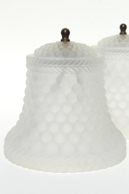 photo of vintage frosted crystal glass light shades, clip on lampshades or ceiling fixture lights #4