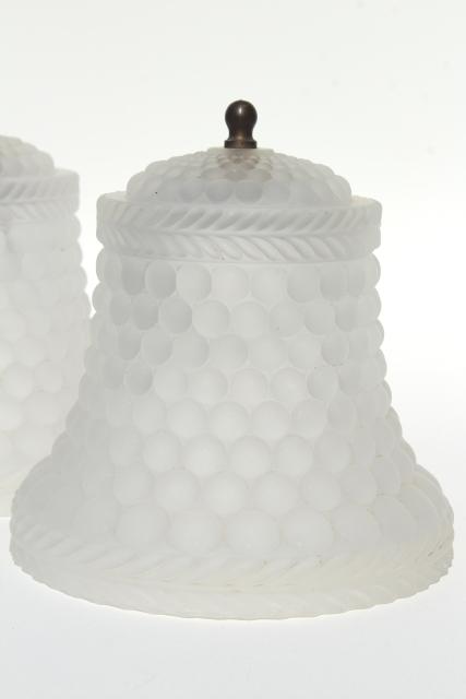 photo of vintage frosted crystal glass light shades, clip on lampshades or ceiling fixture lights #5
