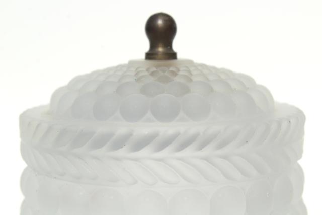 photo of vintage frosted crystal glass light shades, clip on lampshades or ceiling fixture lights #9