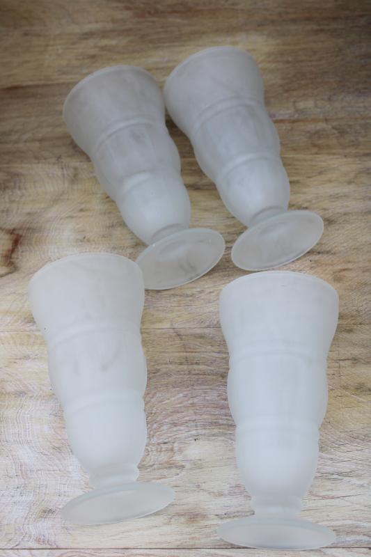 photo of vintage frosted glass ice cream soda glasses for floats, malts, milkshakes, sundaes #3