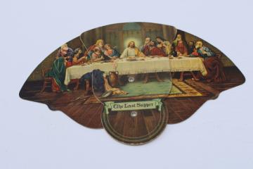 catalog photo of vintage funeral fan advertising Henry Hafemeister Watertown Wisconsin funerals & furniture, caskets 